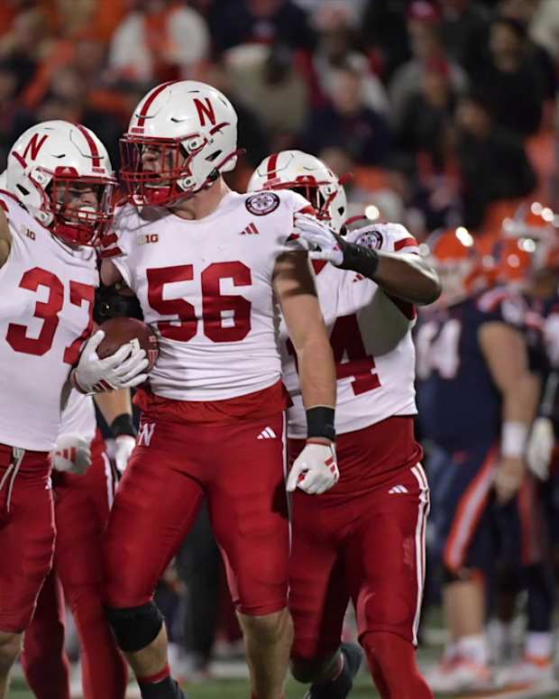 Grant Tagge with a fumble recovery